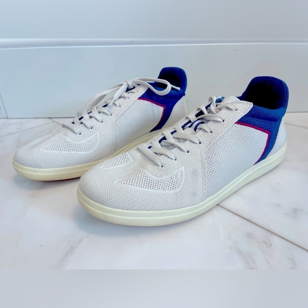 Rothy’s, men’s 10, RS01 off-white blue knit trainer zero drop removable insoles - Picture 1 of 15